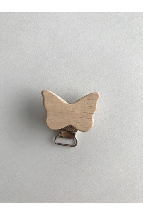 Emzik Zinciri Ahşap Klipsi ( Kelebek ) 2 Adet