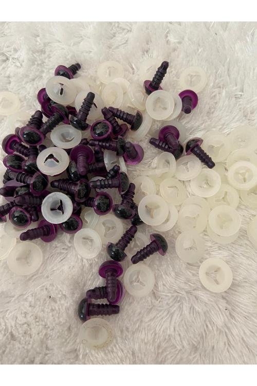 Amigurimi Vidalı İthal 10 Milim Mor Göz ( 25 Çift )