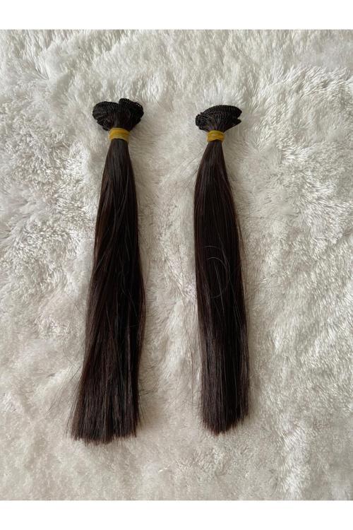 Amigurumi Sentetik Saç Oyuncak Bebek Saçı 20 Cm ( 2 Adet Fiyatı ) Acı Kahverengi