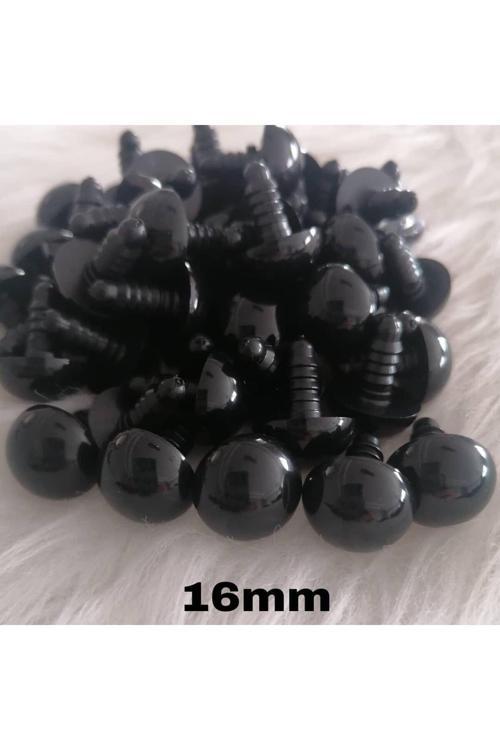 Amigurimi Vidalı İthal Siyah 16 Mm Göz ( 25 Çift )