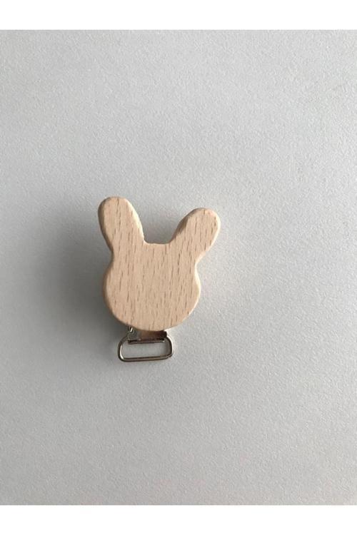 Emzik Zinciri Ahşap Klipsi ( Tavşan ) 3 Adet