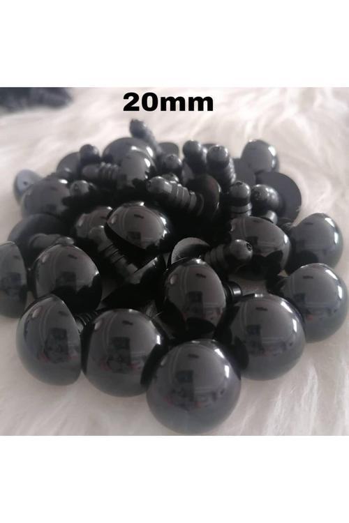 Amigurimi Vidalı İthal Siyah 20 Mm Göz ( 25 Çift )