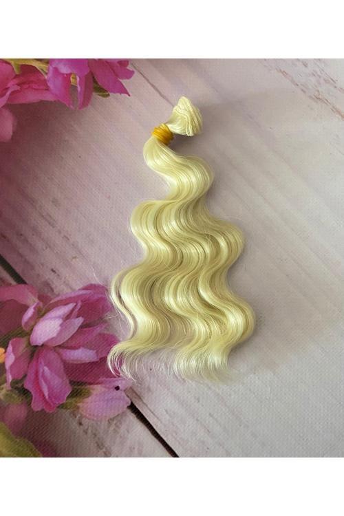 Amigurumi Sentetik Kıvırcık Saç Oyuncak Bebek Saçı 15 Cm ( 1 Adet Fiyatı ) Açık Pembe