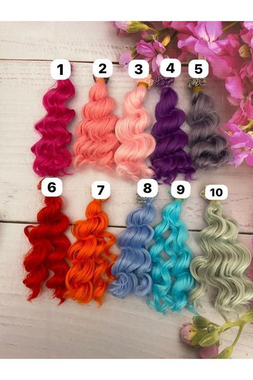 Amigurumi Sentetik Kıvırcık Saç Oyuncak Bebek Saçı 15 Cm ( 10 Adet Fiyatı