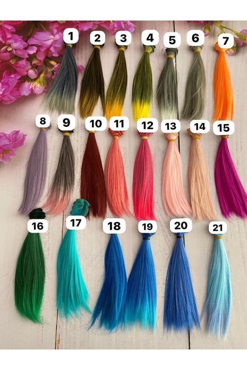 Amigurumi Sentetik Saç Oyuncak Bebek Saçı 20 Cm ( 21 Adet Fiyatı )