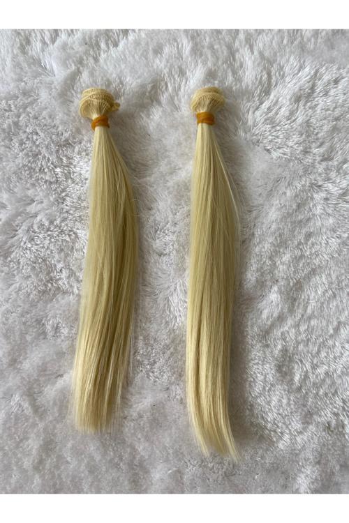 Amigurumi Sentetik Saç Oyuncak Bebek Saçı 20 Cm ( 2 Adet Fiyatı ) Açık Sarı