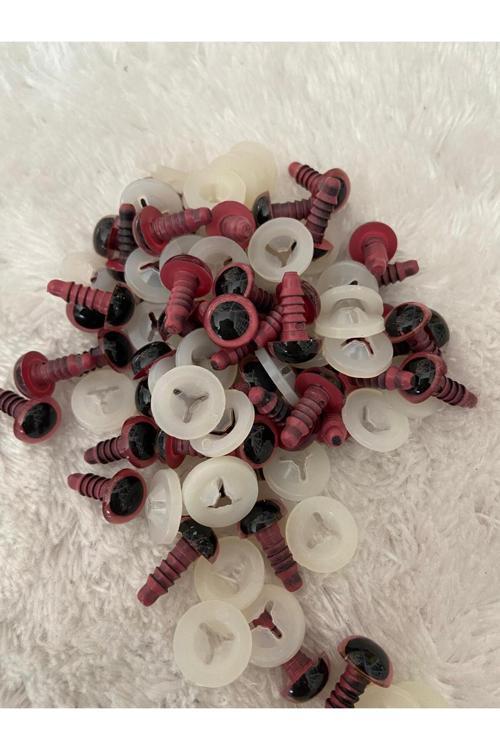 Amigurimi Vidalı İthal 15 Milim Pembe Göz ( 25 Çift )