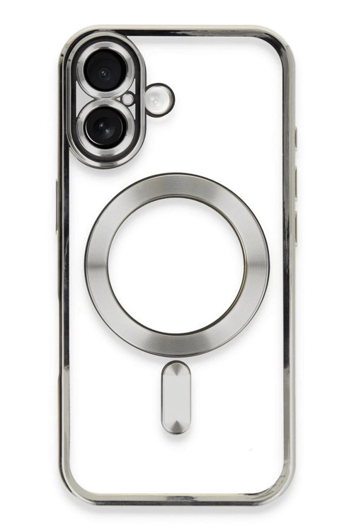 iPhone 16 Kılıf Kross Magneticsafe Kapak - Gümüş-(5796)