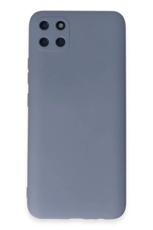 Realme C11 Kılıf Nano içi Kadife Silikon - Gri-(5796)