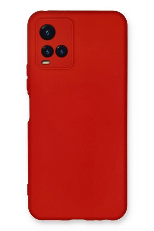 Vivo Y21S Kılıf Nano içi Kadife Silikon - Kırmızı-(5796)