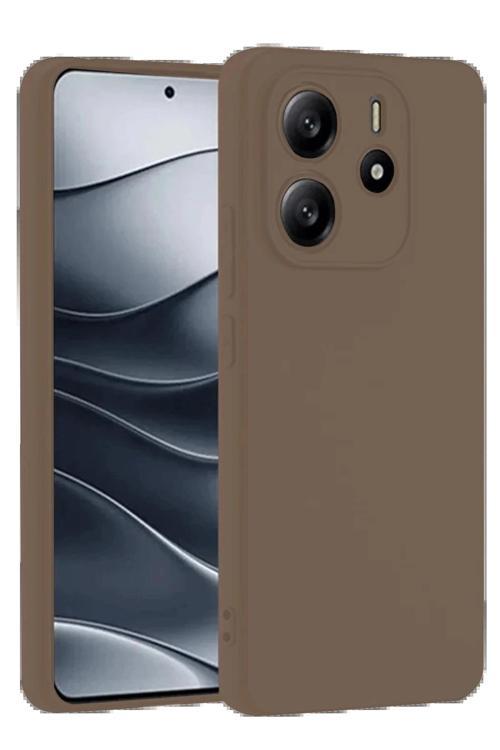 Xiaomi Redmi Note 14 4G Kılıf First Silikon - Kahverengi-(5796)