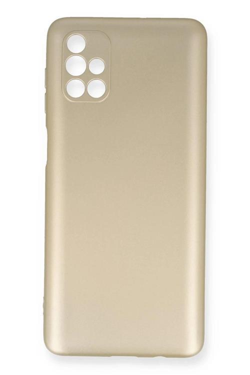 Samsung Galaxy M51 Kılıf First Silikon - Gold-(5796)