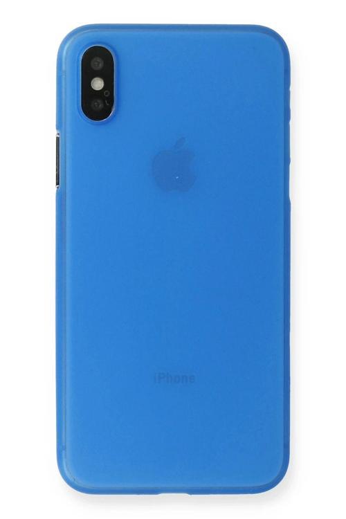 iPhone X Kılıf PP Ultra İnce Kapak - Mavi-(5796)
