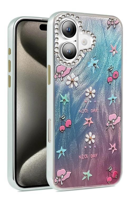 iPhone 16 Kılıf Blade Aynalı Desenli Kapak - Desen 4-(5796)