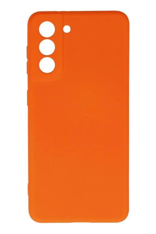 Samsung Galaxy S21 Kılıf Nano içi Kadife Silikon - Turuncu-(5796)