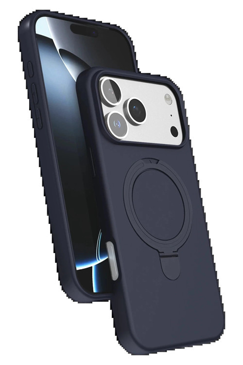 Apple iPhone 17 Pro Regal Magsafe Standlı Kapak - Lacivert-(5796)