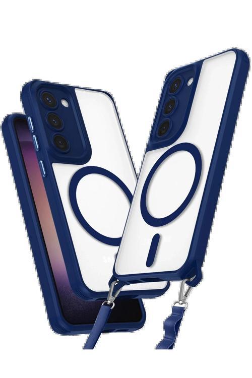 Samsung Galaxy S23 Kılıf Enka Magsafe Silikon Kılıf - Lacivert-(5796)