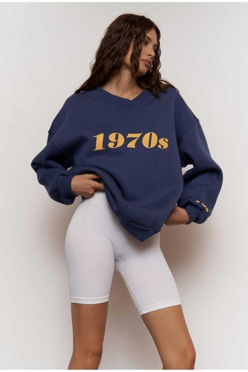 1970s Indigo Oversize Unisex Sweatshirt