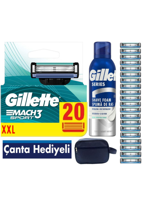 Mach3 Start 20 Adet Yedek Tıraş Bıçağı + 200 Ml Köpük + Seyahat Çantası Hediyeli