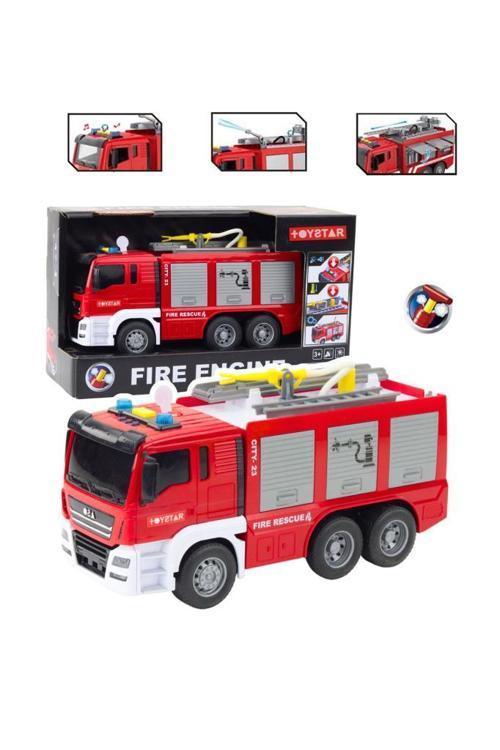 Sürtmeli 1:12 Sesli Işıklı Su Püskürtmeli Çift Merdivenli Full Fonksiyon Eğitici Çocuk Oyuncak Itfaiye Arabası
