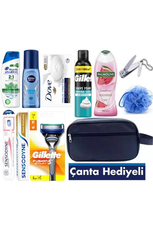 Damat Bohçası Nişan 11 Parça| Taşıma Çantalı Kişisel Bakım Seti