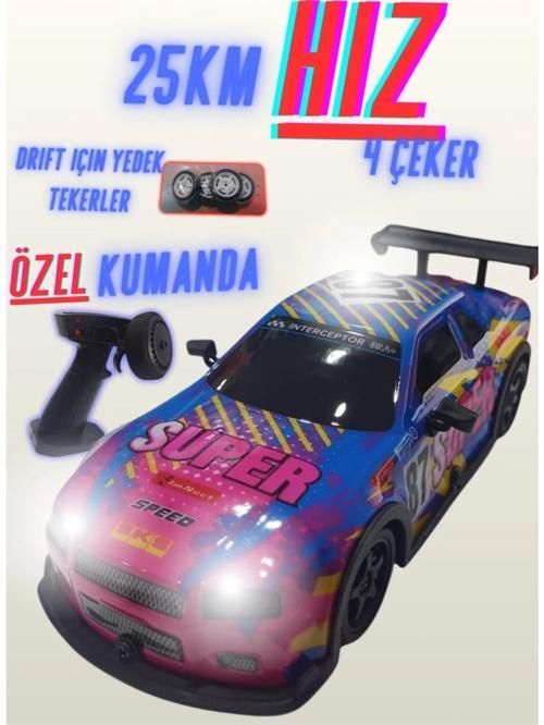 1:22 Ölçek Uzaktan Kumandalı 4x4 Drift Yapabilen Işıklı Sesli Oyuncak GTR Araç (ITEM KOD : SH40735B)