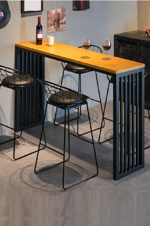 Ahşap Dekoratif Tasarım Doğal Çam Renk Çok Amaçlı Masa Çalışma-Mutfak-Bar Masası