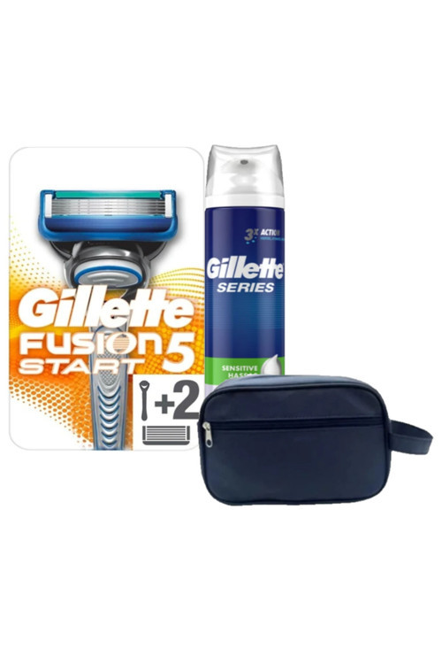 Fusion Start Makine+ 2 Adet Yedek Tıraş Bıçağı + Gillette 250 Ml Köpük + Çanta