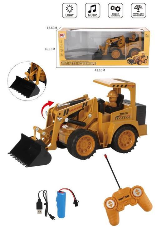 Şarjlı Kumandalı Çocuk Eğitici Full Fonksiyon Oyuncak Araç İş Makinası Kepçe 