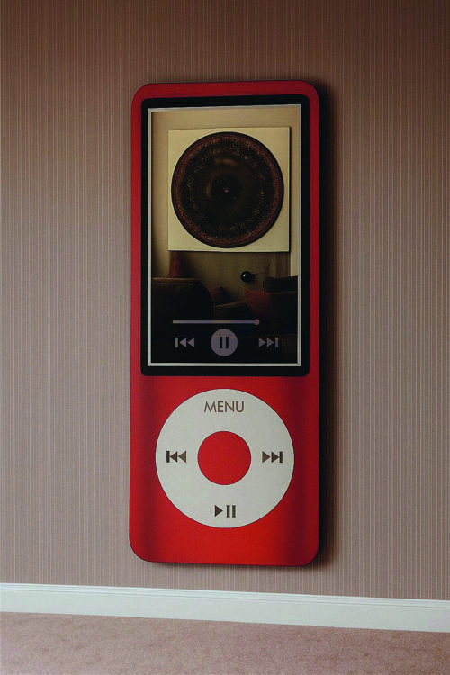 Retro İpodd Mp3 Görünümlü Duvar Aynası-Dekoratif Renkli Ayna (150X58 Cm)