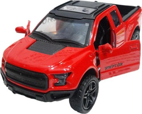 Metal Model Araba Kapıları Aç Kapa Çek Bırak Hareket Eden Arazi Aracı Pickup Kırmızı Ford Raptor