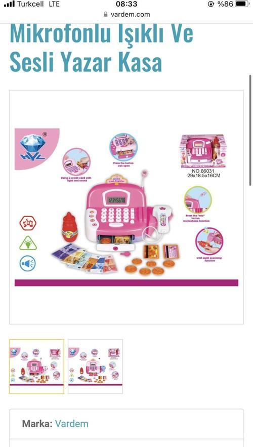 Mikrofonlu Işıklı Ve Sesli Yazarkasa