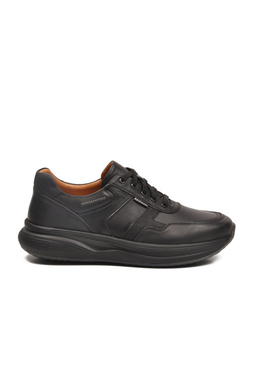 Siyah Hakiki Deri Ortopedik Erkek Casual Ayakkabı 030601 M