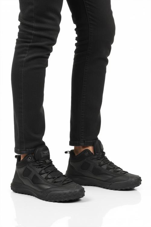 Siyah Bağcıklı Kaymaz Taban Erkek Outdoor Ayakkabı Mün 2025 M