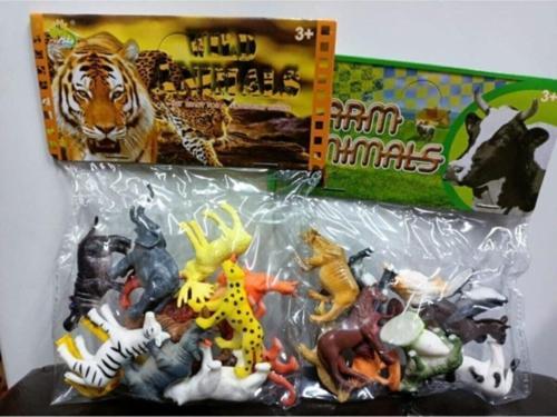 Oyuncak Oyuncak Hayvan Setler Vahşi Çiftlik Hayvanlar 2 Li Set 24 Parça