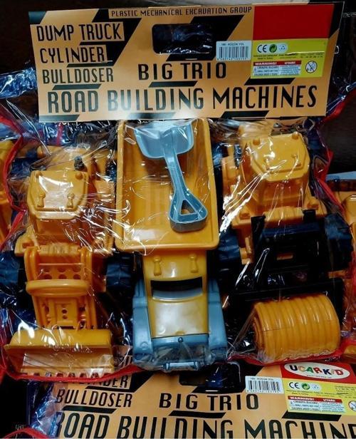Iş Makinesı Seti 3 Adet Dozer Kamyon Silindir Asfalt Kum Kamyonu Excavator 25cm