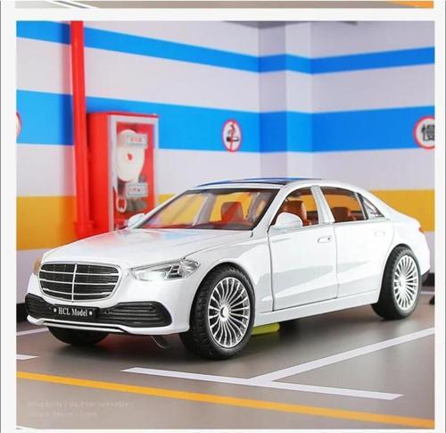 MERCEDES S600L Metal sesli ışıklı çek-bırak Oyuncak Araba Metal Model Araç 22 Cm