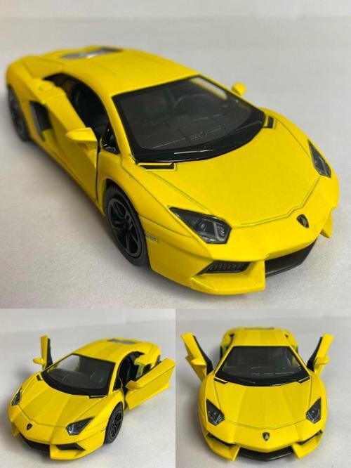 Metal Model Oyuncak Araba Lamborghini Aventador Lp 700 Sarı Çek Bırak 13 Cm