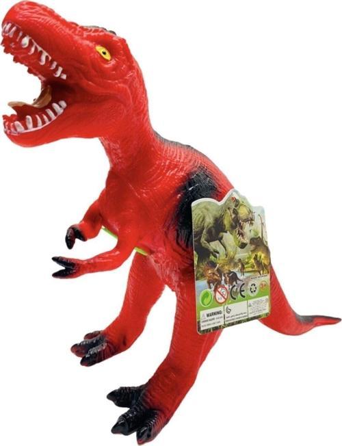 Oyuncak 47 Cm Dinazor T-rex Sesli Yumuşak Soft Oyuncak Kırmızı