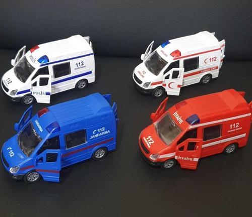 Oyuncak Araba Ambulans Polis Jandarma İtfaiye 112 Acil Kurtarıcı 4lü Set 12 cm