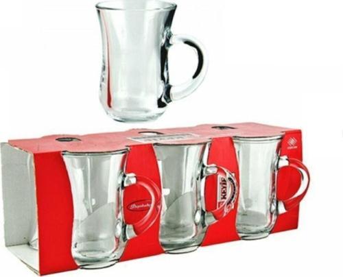 55411 Sade Keyif Kulplu Çay Bardağı 140 Cc 6 Lı