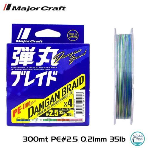 Dangan Braid 4X İp Misina PE 2.5 0.21mm 35lb/15.5kg 300mt Multi