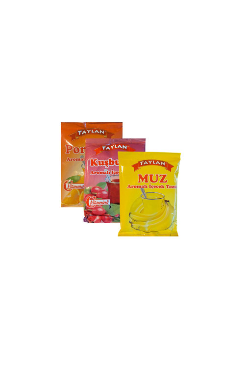 Aromalı İçecek Tozu Üçlü Lezzet Paketi - Muz, Portakal, Kuşburnu (3 X 250 Gr)