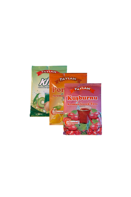 3'Lü Karışık Aromalı İçecek Tozu Seti 3 X 250 Gr (Kivi, Portakal, Kuşburnu)