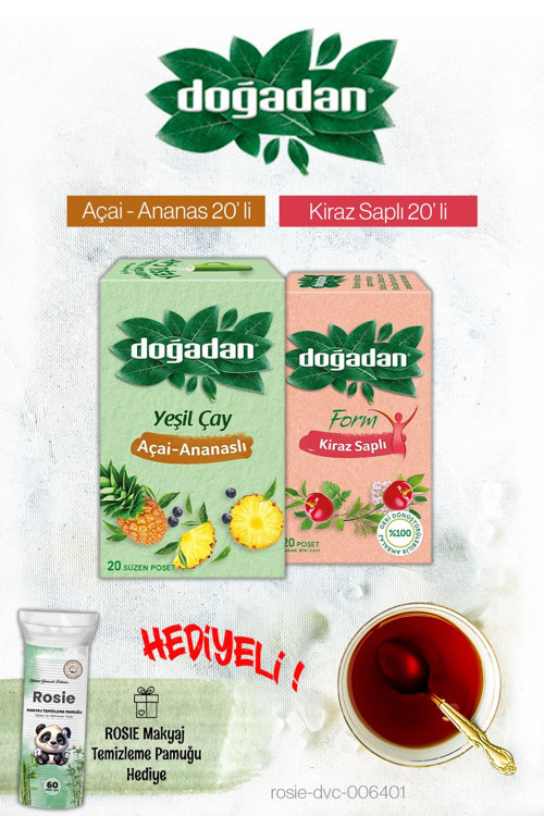 Kiraz ve Açai Ananas Poşet Çay ve Rosie Hediyeli