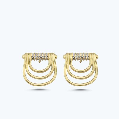 Altın Taşlı Küpe