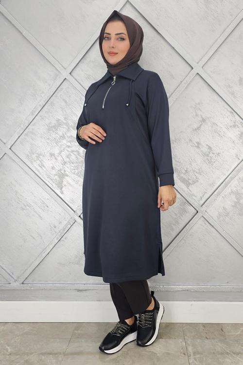 KADIN FERMUARLI BAĞCIKLI TESETTÜR TUNİK