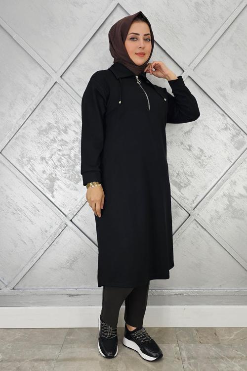 KADIN FERMUARLI BAĞCIKLI TESETTÜR TUNİK