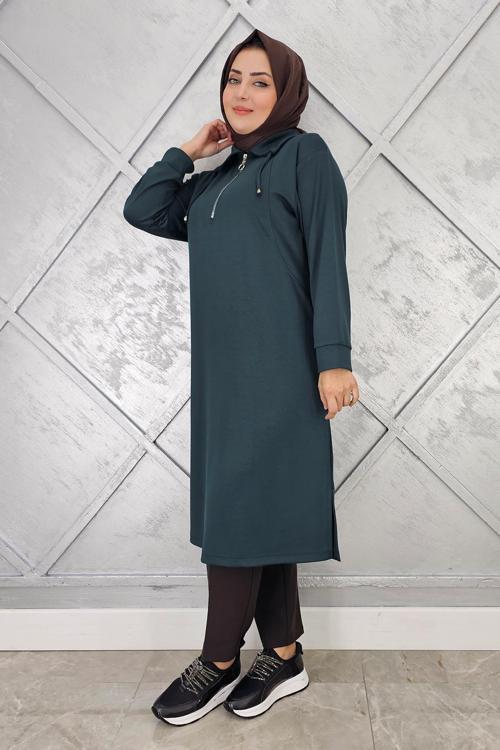KADIN FERMUARLI BAĞCIKLI TESETTÜR TUNİK