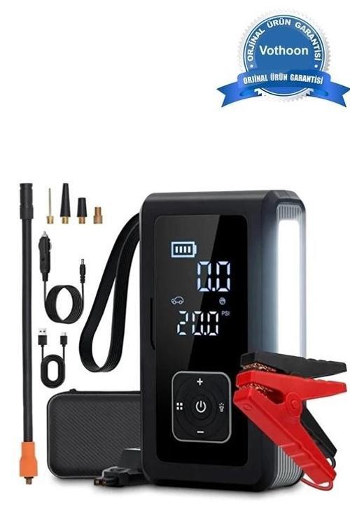 Multi Function Jump Starter Şarjlı Lastik Şişirme Pompası Akü Takviye Acil Durum Led Işık Powerbank